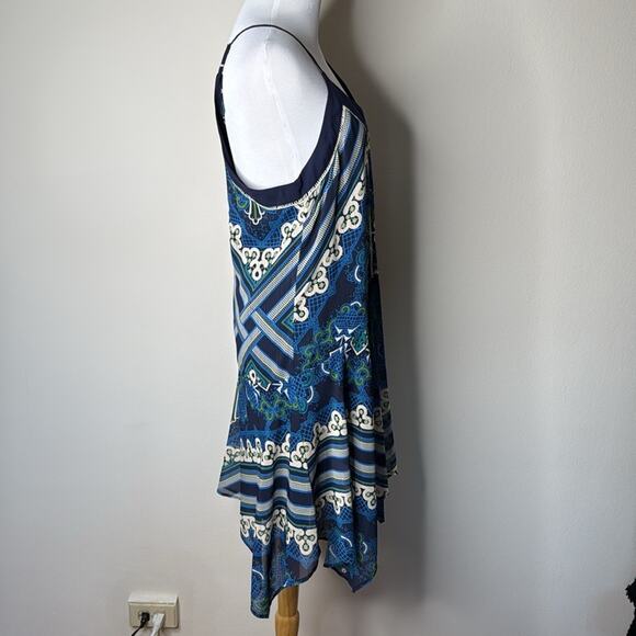 Adelyn Rae Navy Print Handkerchief Tank Dress - Picture 3 of 5